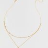 Francesca's Adriana Sun Station Pendant Layered Necklace Gold Necklaces