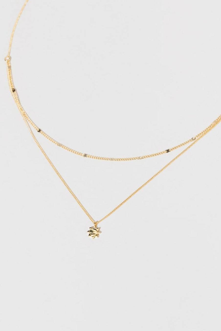 Francesca's Adriana Sun Station Pendant Layered Necklace Gold Necklaces