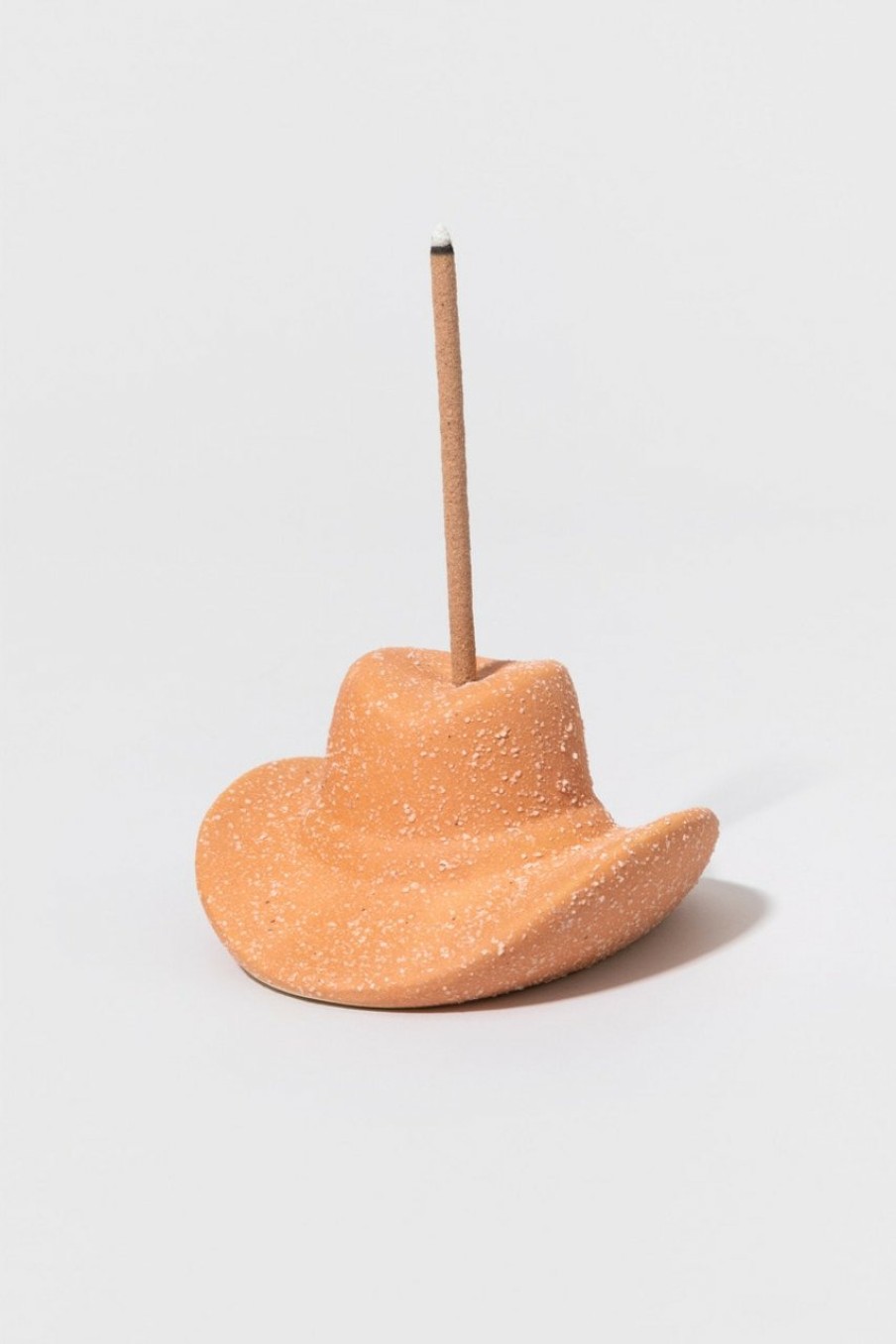 Francesca's Paddywax Terracotta Ceramic Cowboy Hat Incense Holder Tan Candles