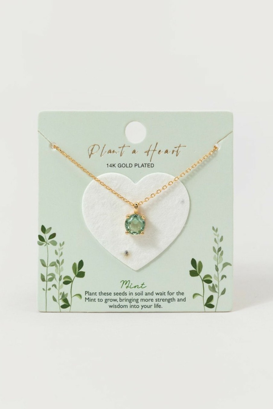 Francesca's Plant A Heart 14K Gold Dipped Pendant Necklace Mint Necklaces