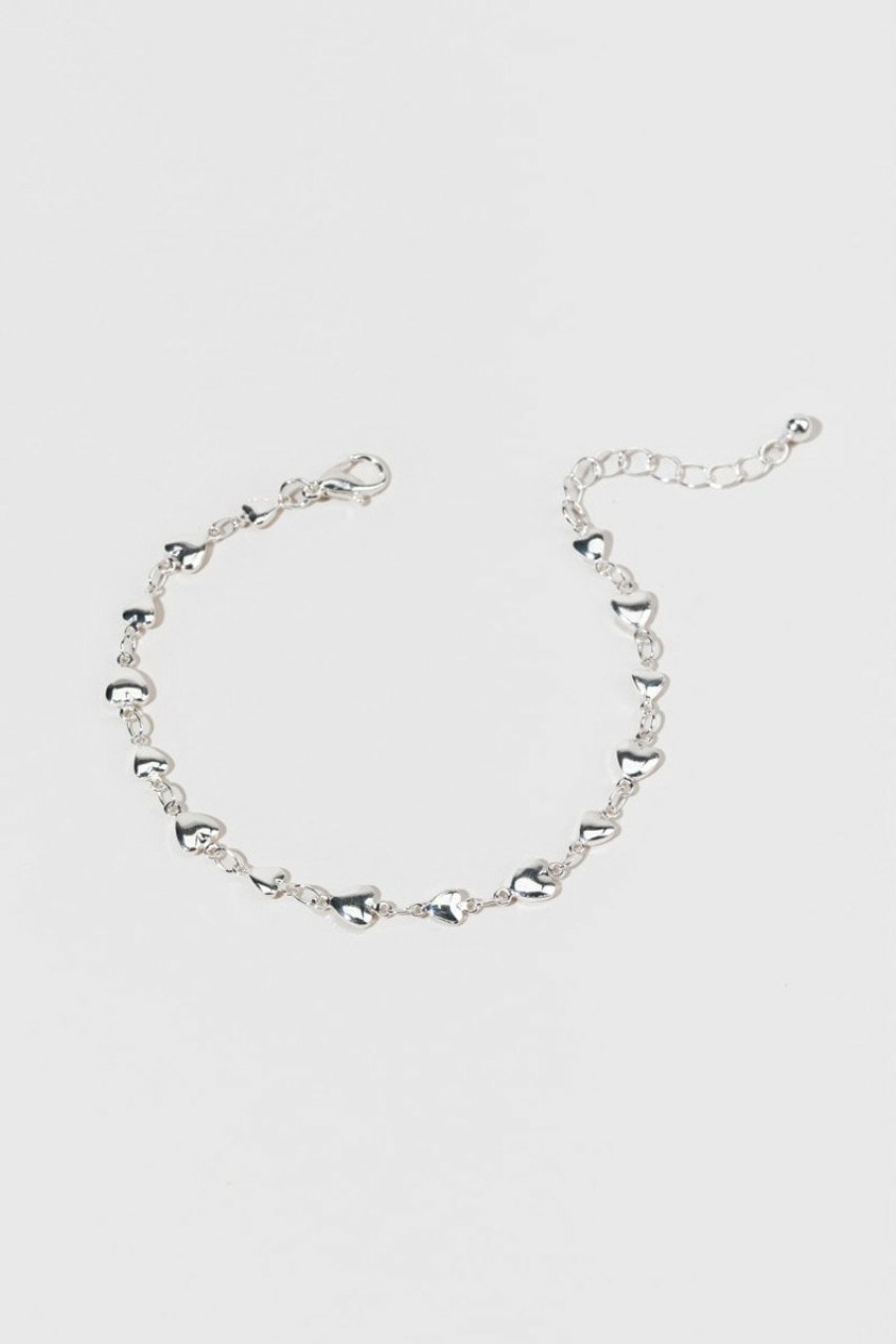 Francesca's Brandee Heart Bracelet Silver Bracelets