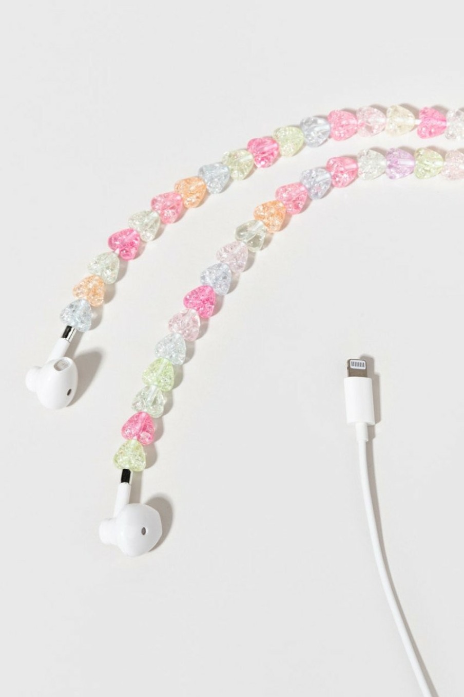 Francesca's Megan Color Beaded Lightning Port Headphones Multi Tech