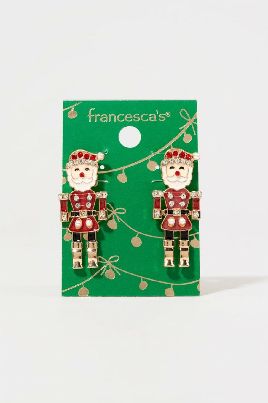 Francesca's Nutcracker Santa Drop Earrings Red Earrings