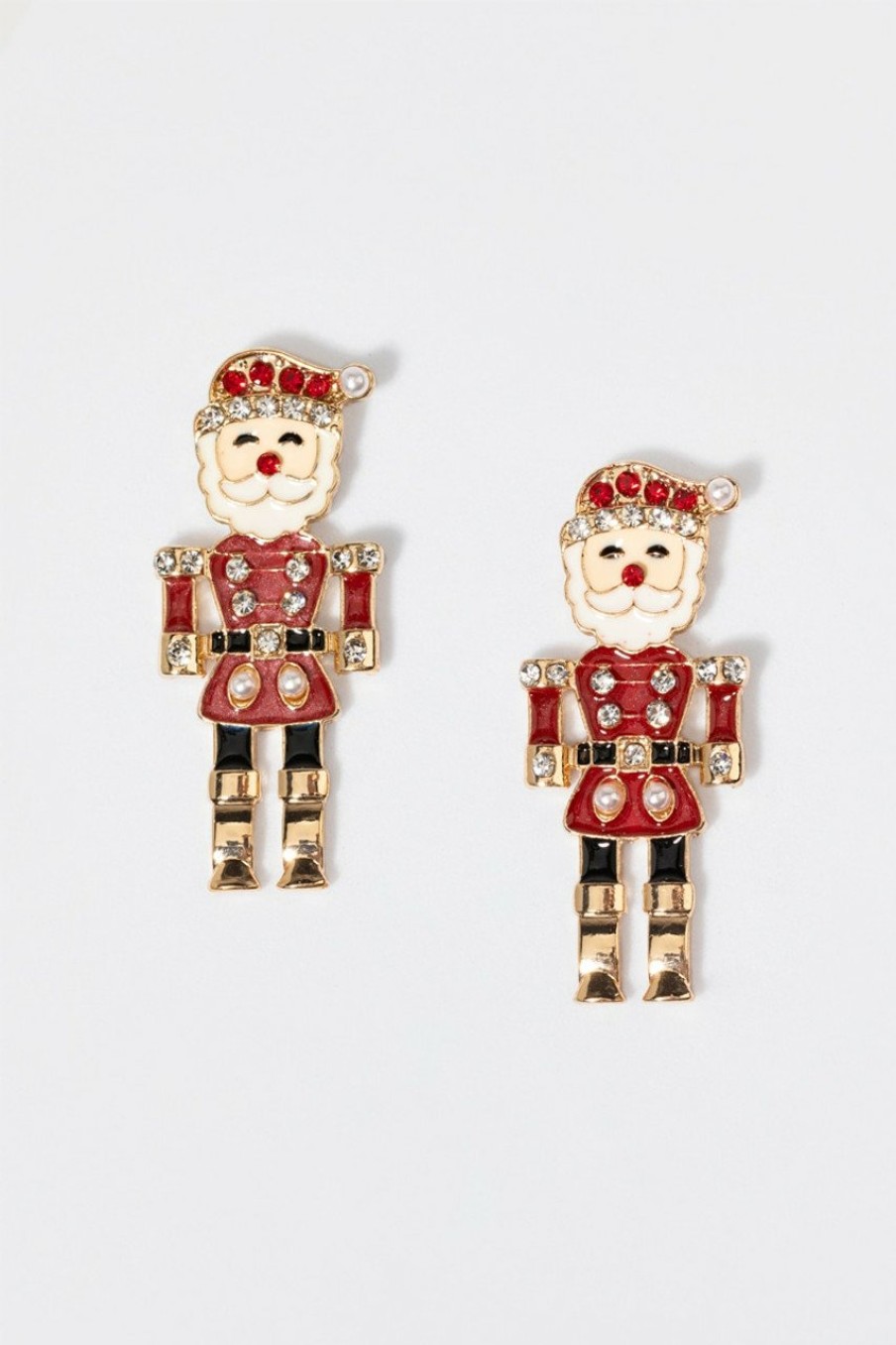 Francesca's Nutcracker Santa Drop Earrings Red Earrings