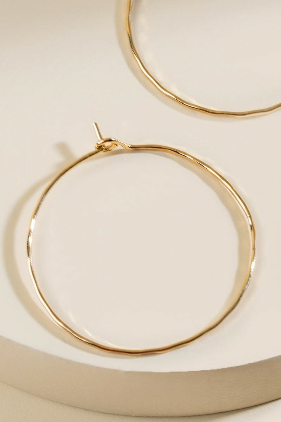 Francesca's Cindy Textured Metal Hoops Gold Earrings