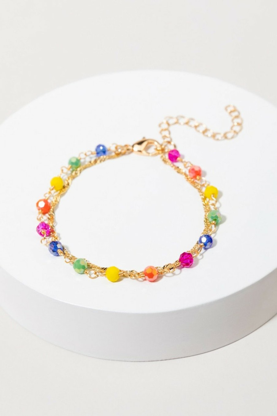 Francesca's Cora Rainbow Bead Bracelet Multi Bracelets