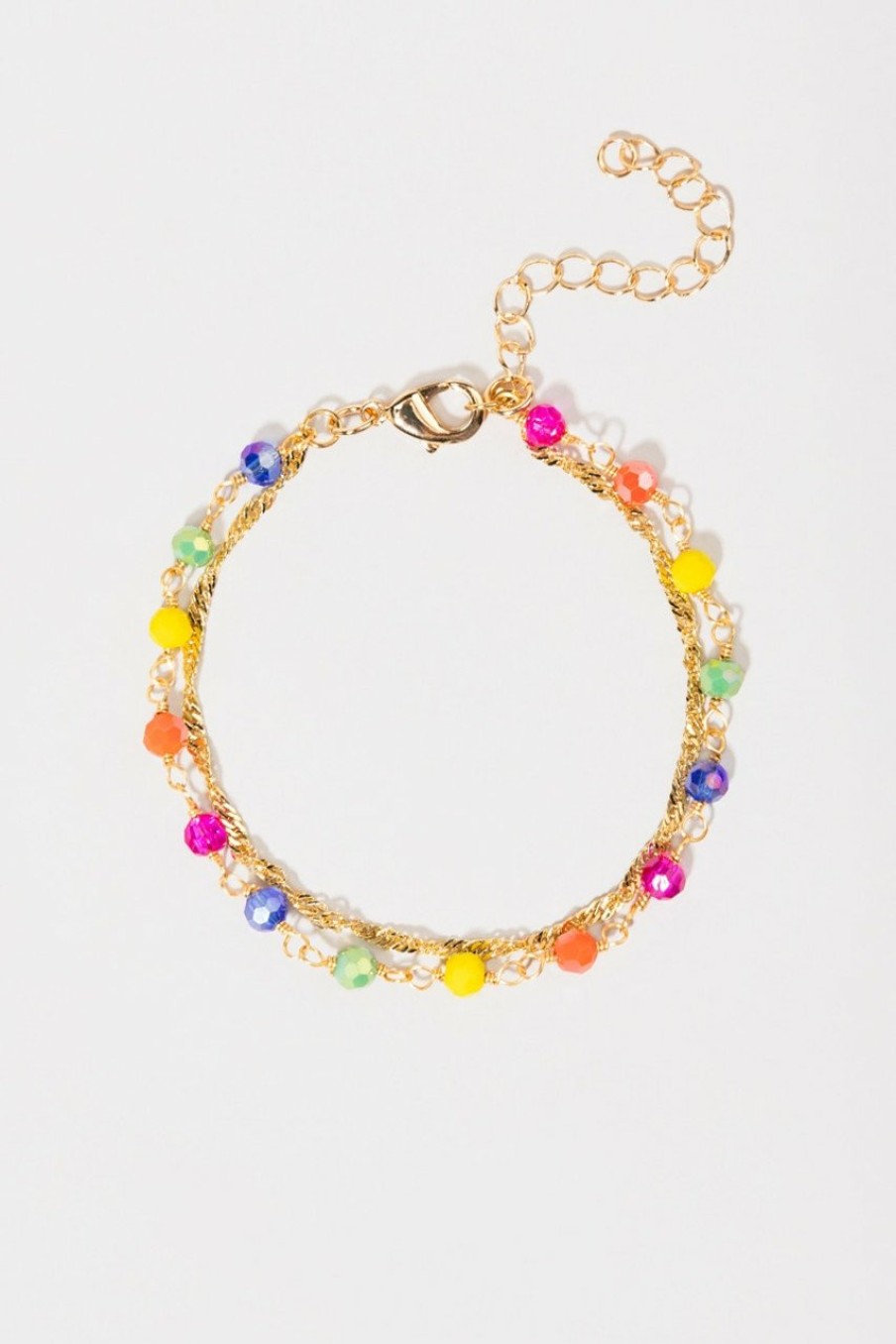 Francesca's Cora Rainbow Bead Bracelet Multi Bracelets