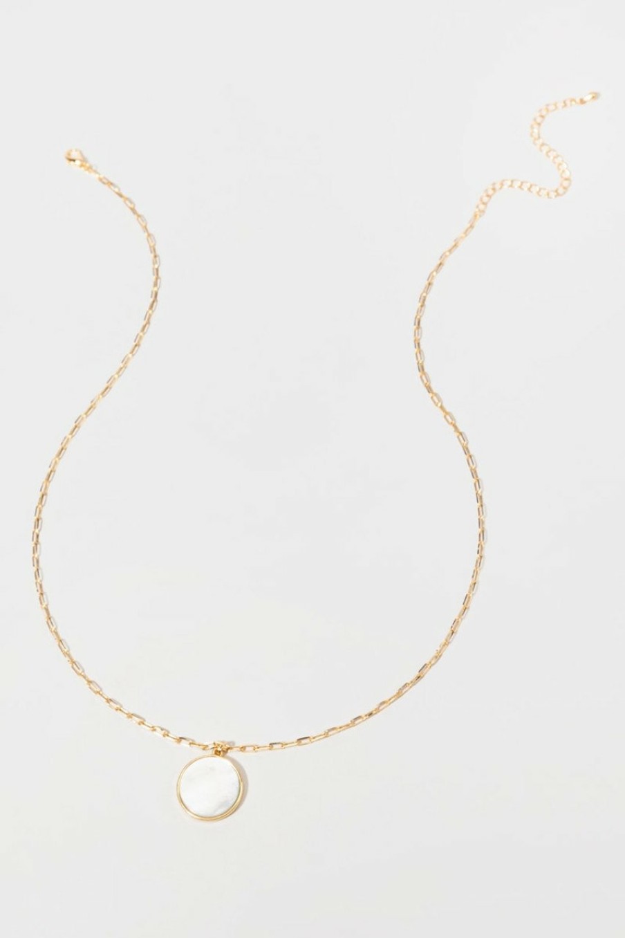 Francesca's Carolina Circle Pendant Necklace Ivory Necklaces