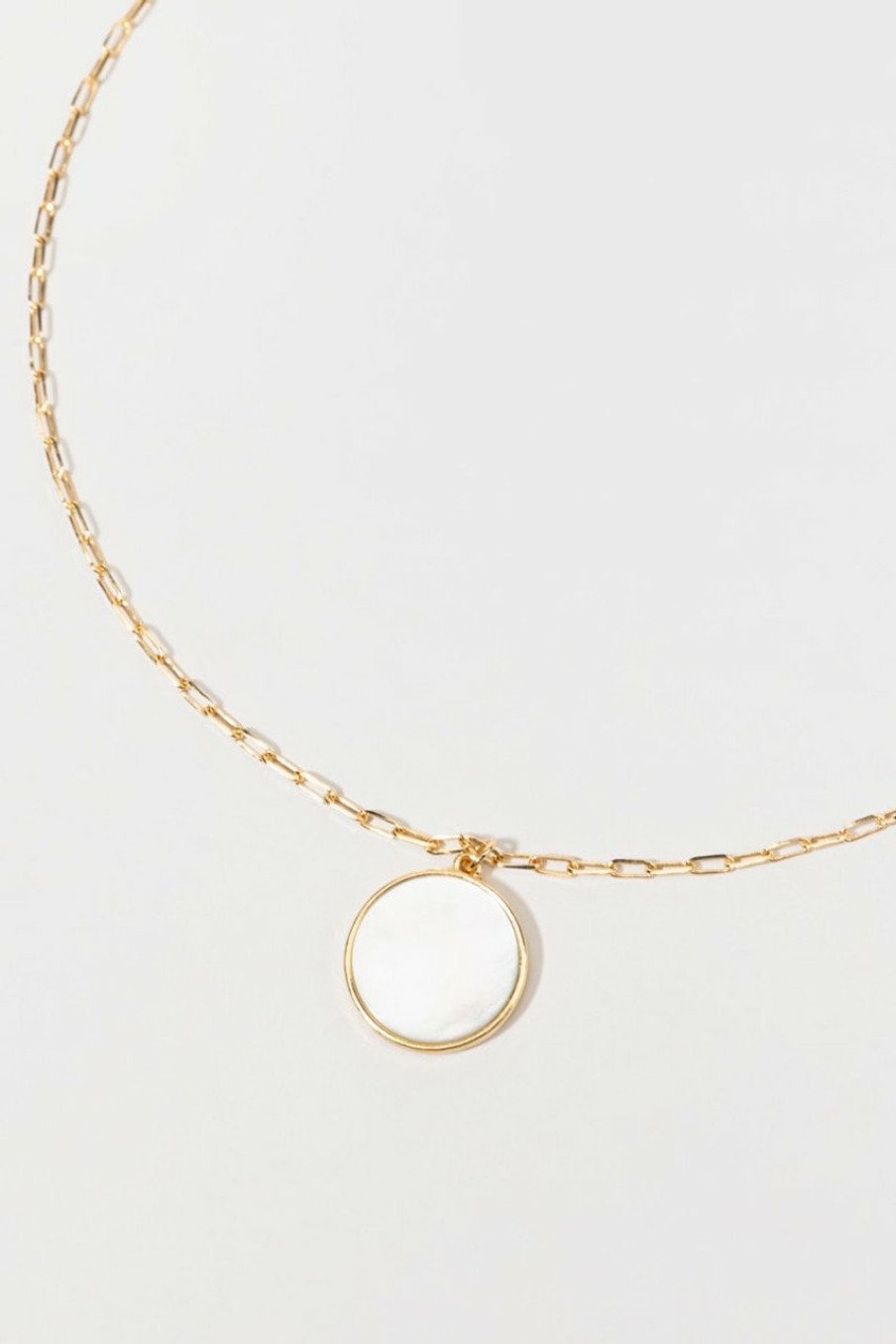 Francesca's Carolina Circle Pendant Necklace Ivory Necklaces