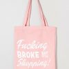 Francesca's Broke But Still Shopping Tote Bag Natural Bags & Wallets