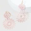 Francesca's Millie Painted Flower Drop Earrings Pink Earrings