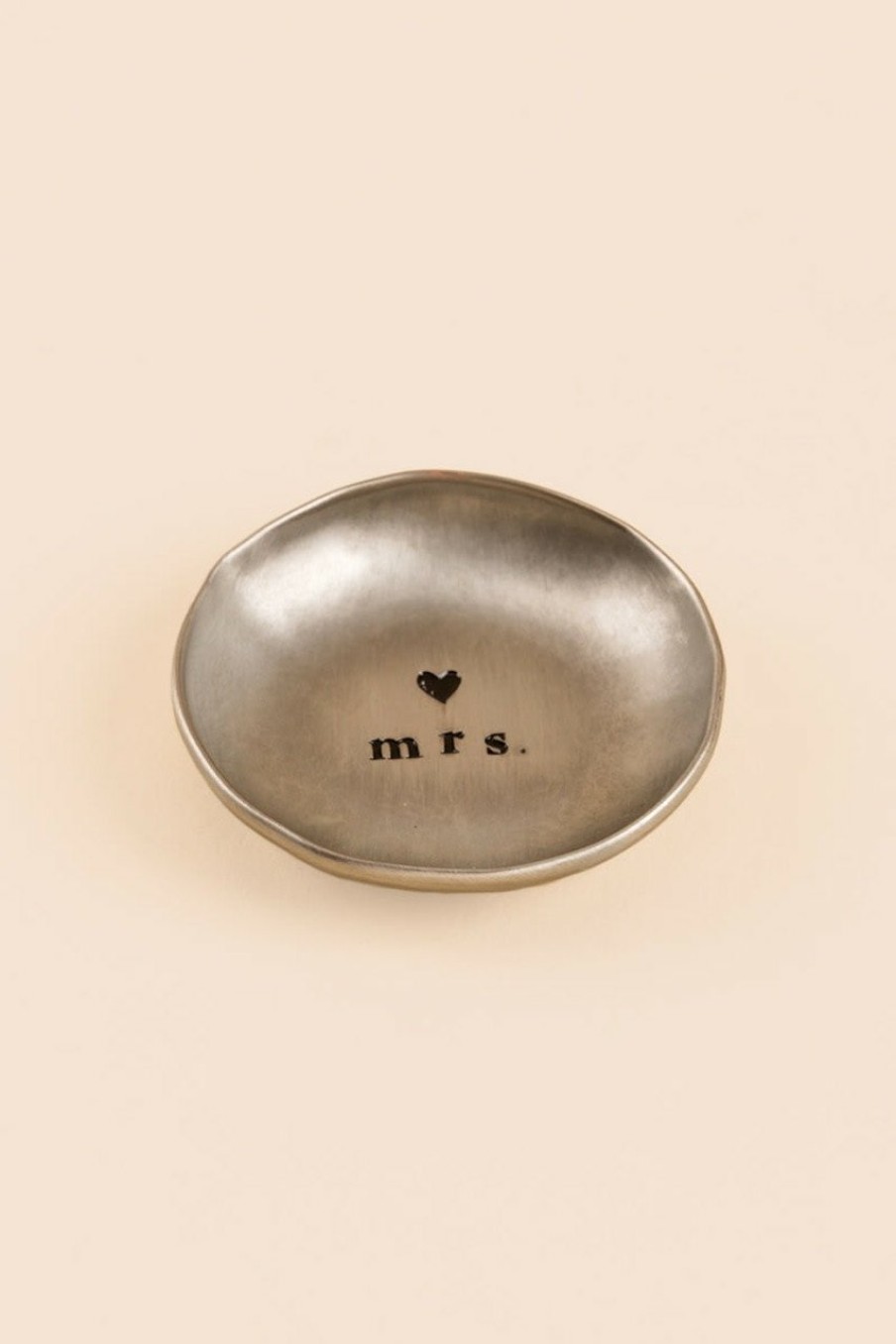 Francesca's Mrs Metal Trinket Dish Multi Home Decor