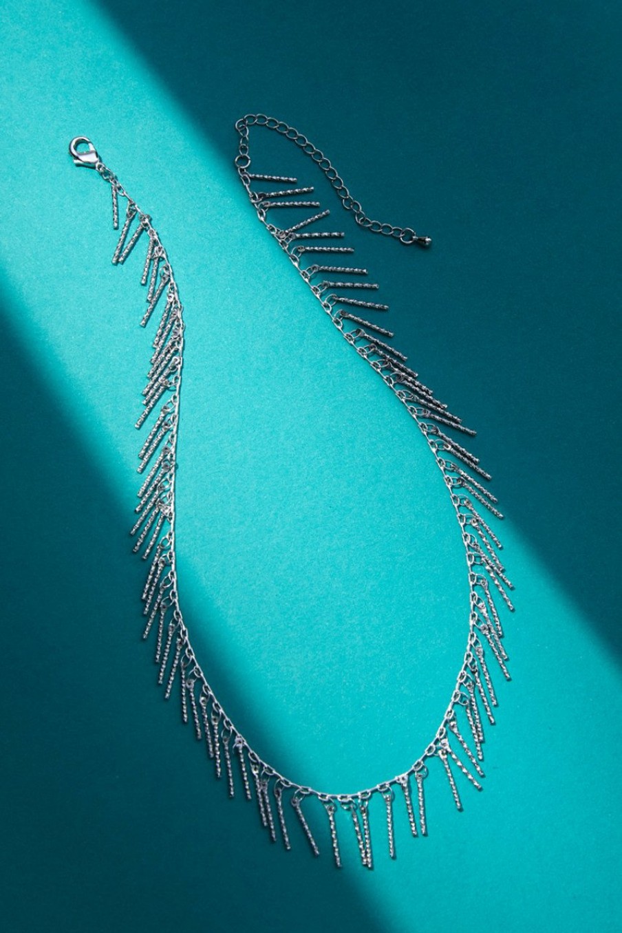 Francesca's Luxe Plated Fringe Necklace Silver Necklaces