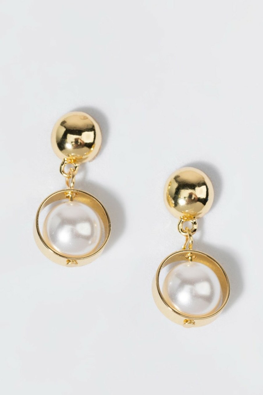 Francesca's Kendra In Circle Drop Earrings Pearl Earrings