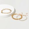 Francesca's Jemma Chunky Chain Bracelet Set Pearl Bracelets