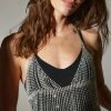 Francesca's Luxe Rhinestone Fringe Jewelry Bralette Silver Body Jewelry