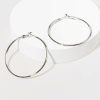 Francesca's Alissa Brass Smooth Basic Large Hoops Silver Earrings