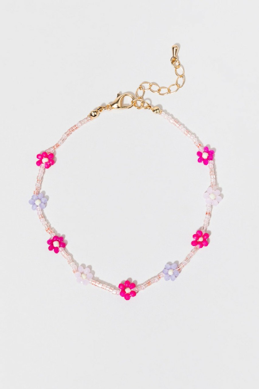 Francesca's Alyssa Flower Anklet Pink Anklets