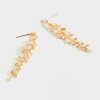 Francesca's Avery Cz Leaf Linear Earrings Crystal Earrings