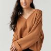 Francesca's Gwen Slouchy Rib Knit Top Tops