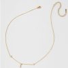 Francesca's Josephine Pave Clover Drop Choker Gold Necklaces