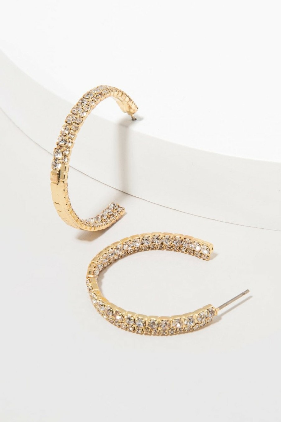 Francesca's Jackie En Hoops Gold Earrings