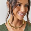 Francesca's Rebecca Thick Collar Herringbone Choker Gold Necklaces