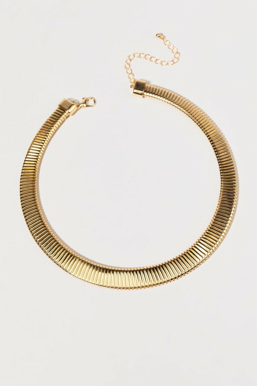 Francesca's Rebecca Thick Collar Herringbone Choker Gold Necklaces