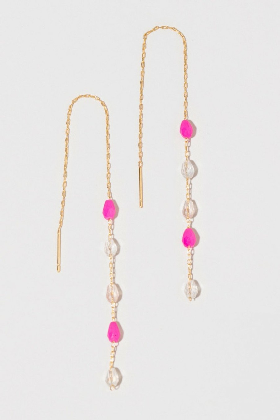 Francesca's Rosa Delicate Glass Bead Earrings Pink Earrings