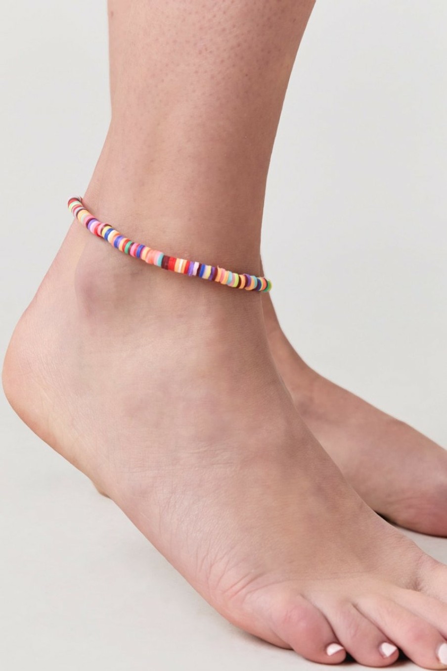 Francesca's Sandi Bright Rubber Bead Anklet Multi Anklets