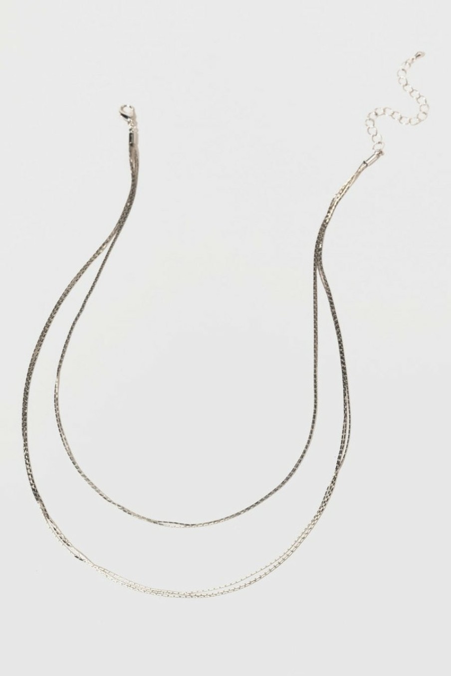 Francesca's Martha Multi Row Necklace Silver Necklaces