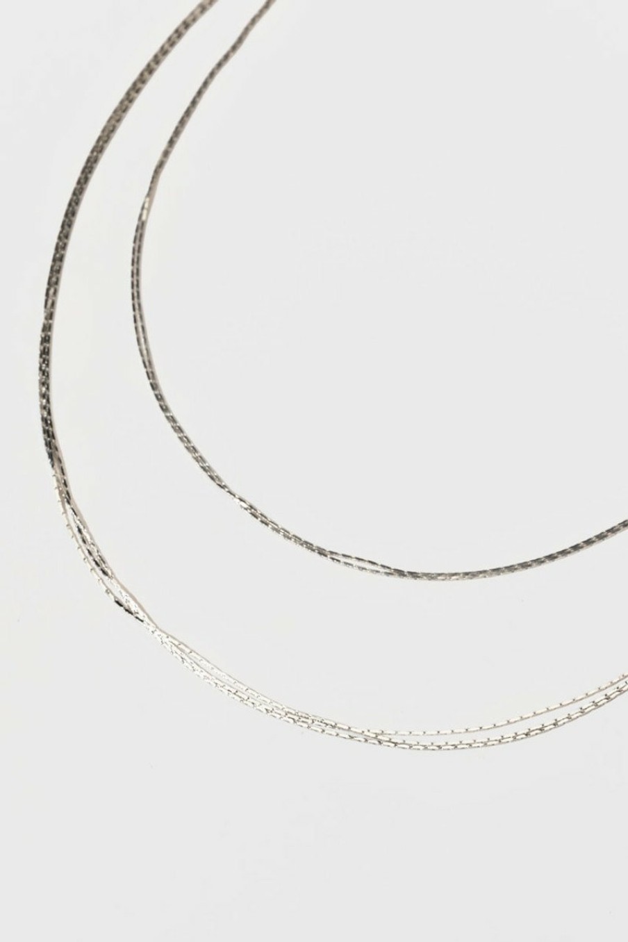 Francesca's Martha Multi Row Necklace Silver Necklaces