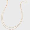 Francesca's Cecilia Crystal Pendant Delicate Necklace Ivory Necklaces