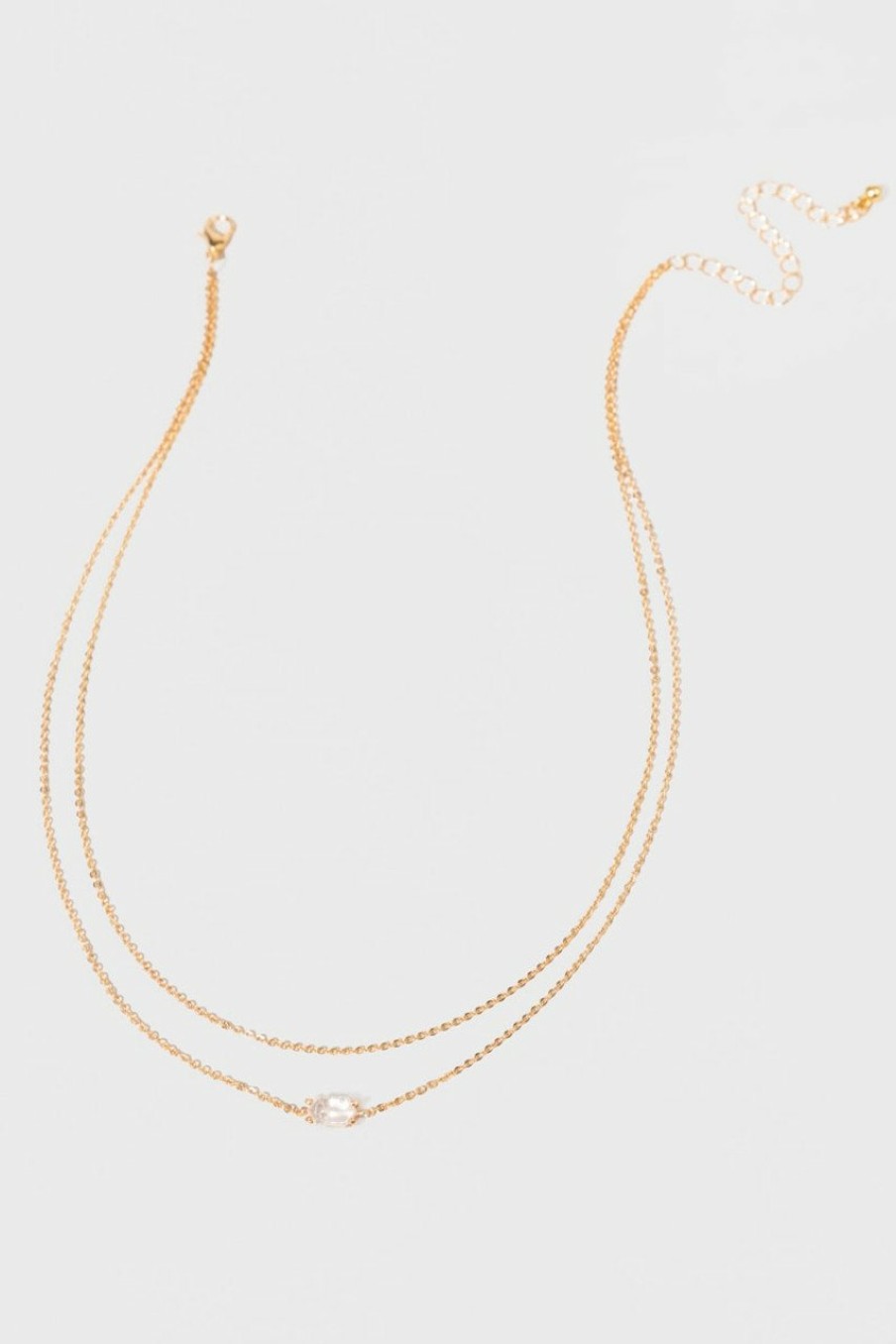 Francesca's Cecilia Crystal Pendant Delicate Necklace Ivory Necklaces