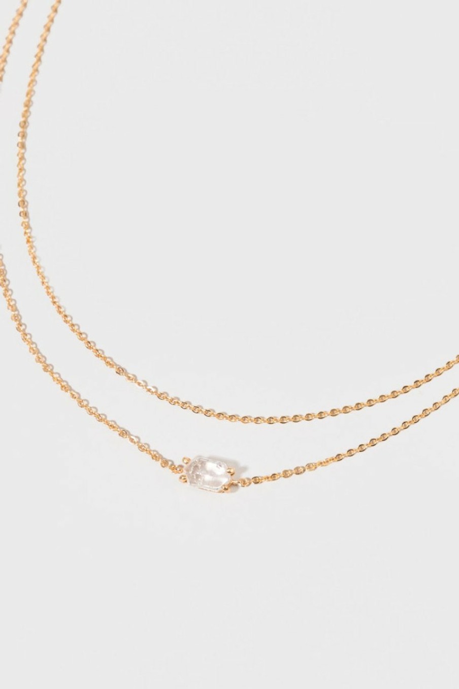 Francesca's Cecilia Crystal Pendant Delicate Necklace Ivory Necklaces