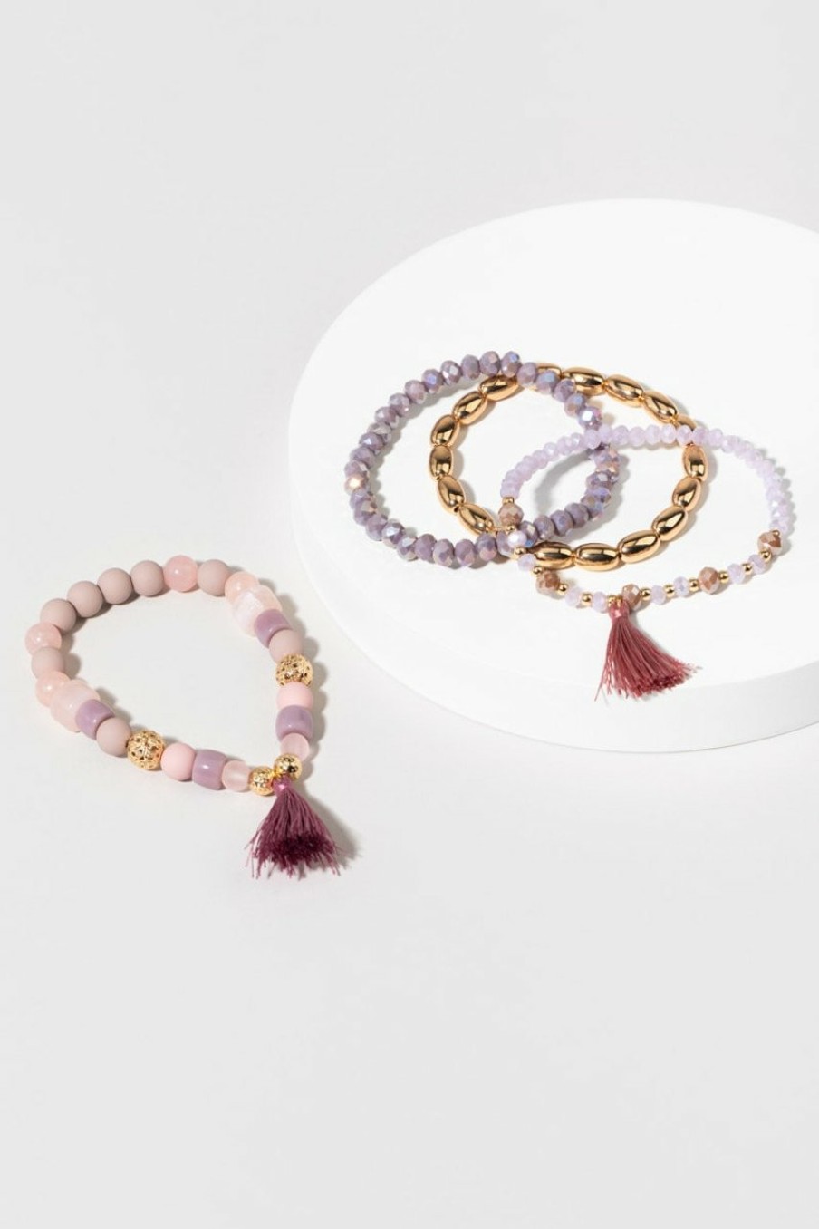 Francesca's Lilliana Beaded Bracelet Purple Bracelets