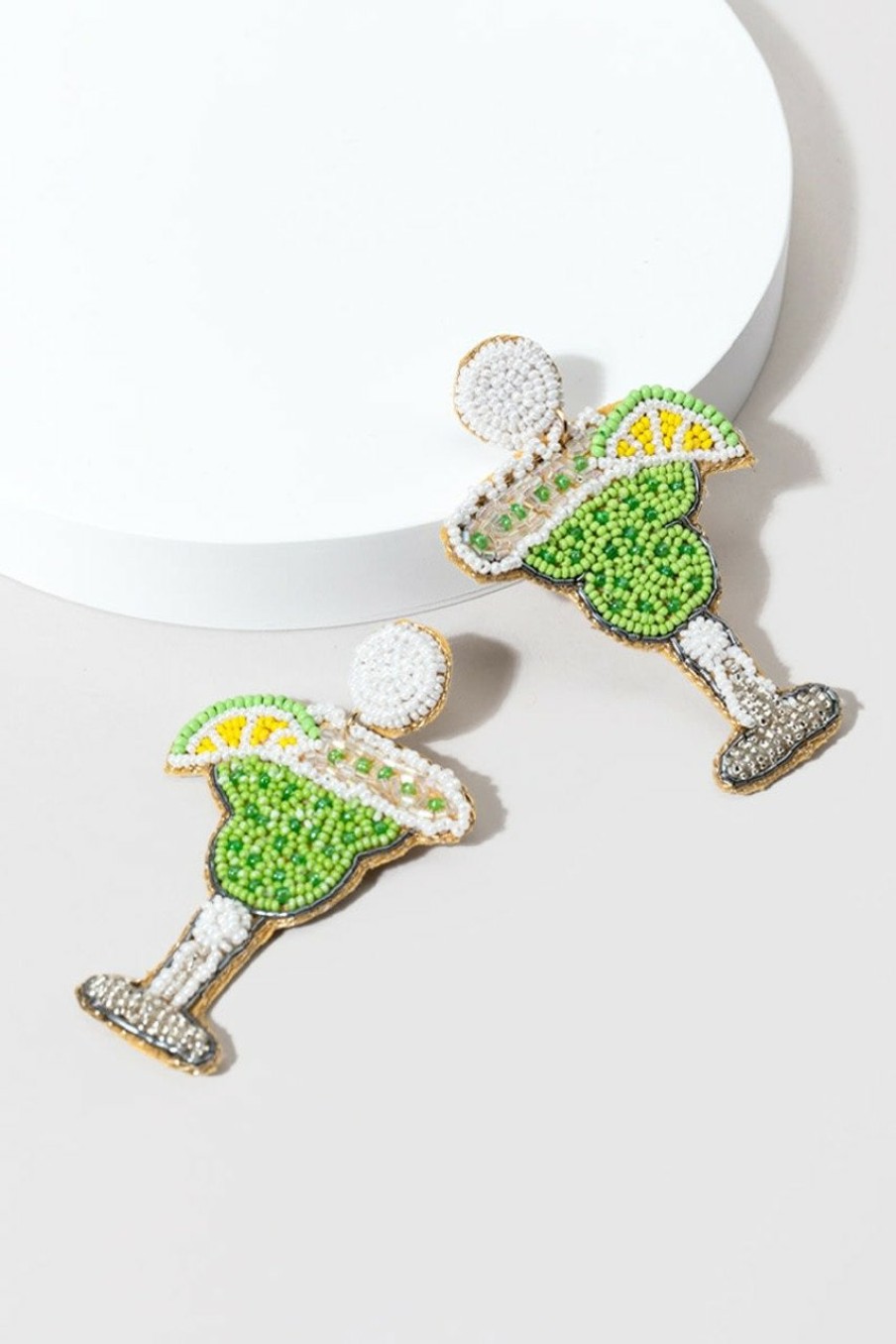 Francesca's Gene Margarita Seedbead Drop Earrings Green Earrings