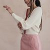 Francesca's Allison Snake Embossed Mini Skirt Pink Skirts