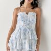 Francesca's Becci Lace Up Corset Dress Ivory Dresses