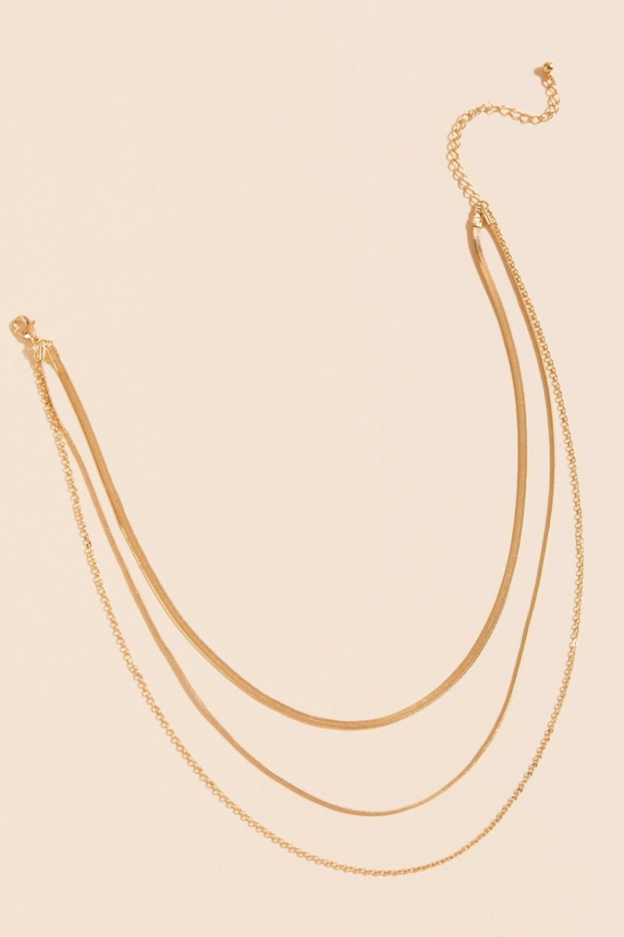 Francesca's Daphne Layered Chain Necklace Gold Necklaces