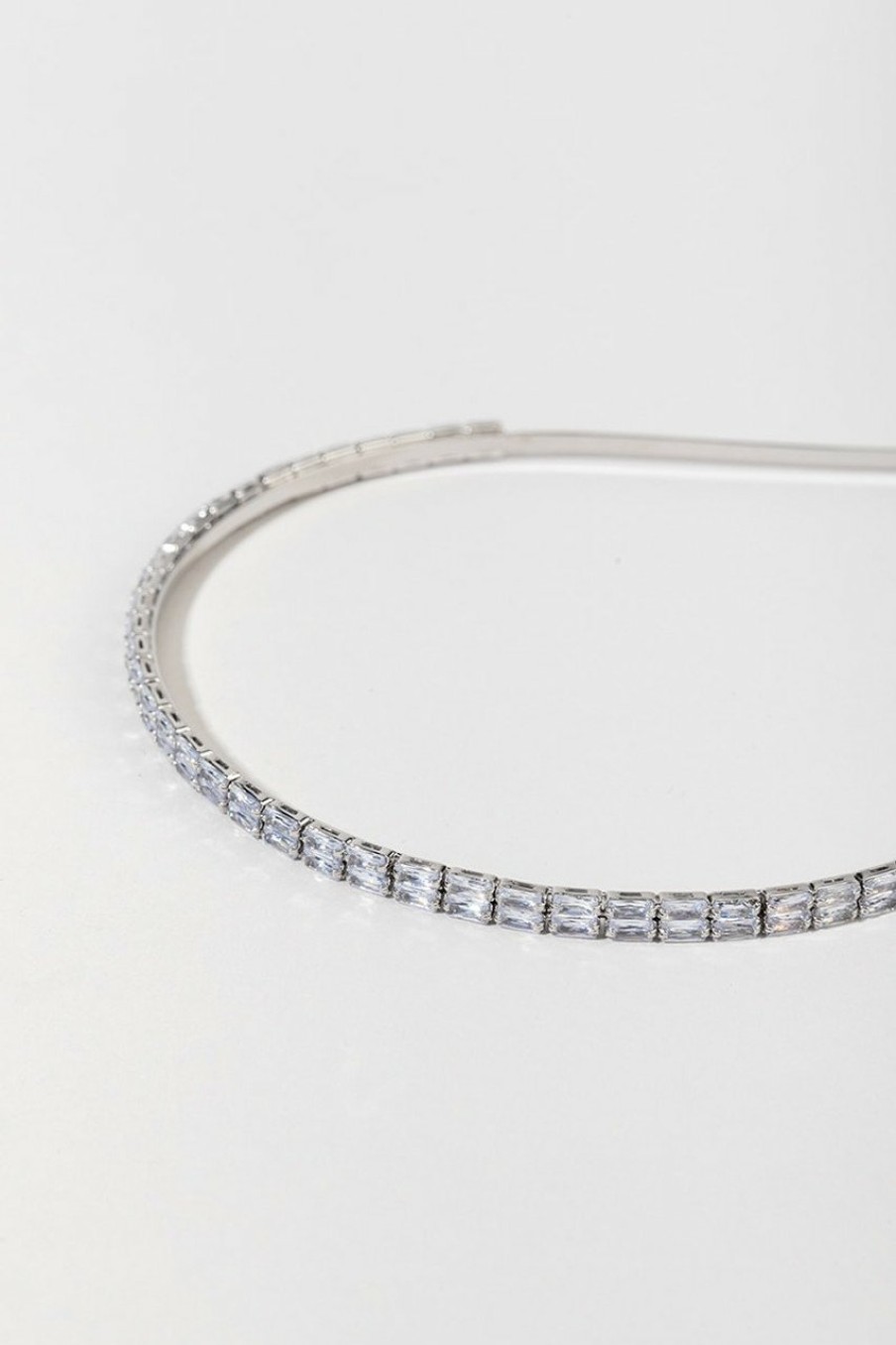 Francesca's Erica Crystal Headband Silver Hair