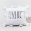 Francesca's Homebody Embroidered Pom Pom Pillow Multi Home Decor