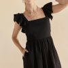 Francesca's Bella Ruffle Sleeve Bow Back Mini Dress Dresses