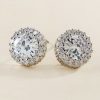 Francesca's Tina Round Cubic Zirconia Studs Crystal Earrings