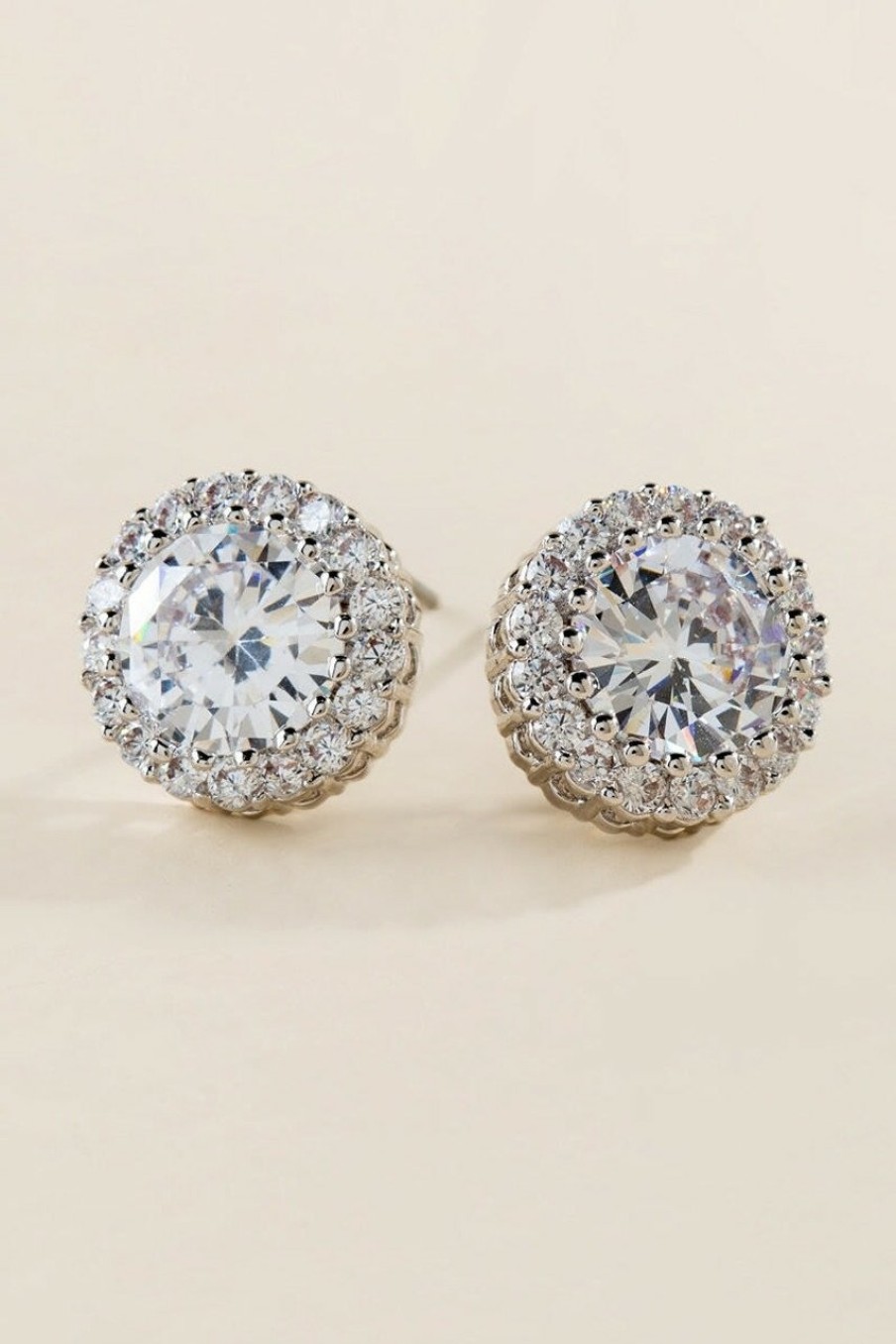 Francesca's Tina Round Cubic Zirconia Studs Crystal Earrings