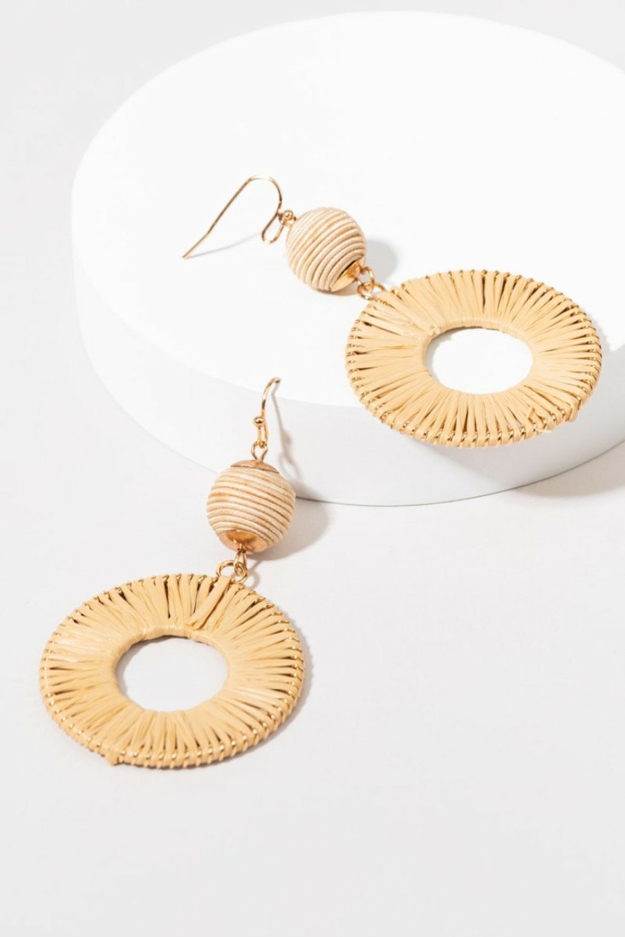 Francesca's Leanna Raffia Drop Earrings Natural Earrings