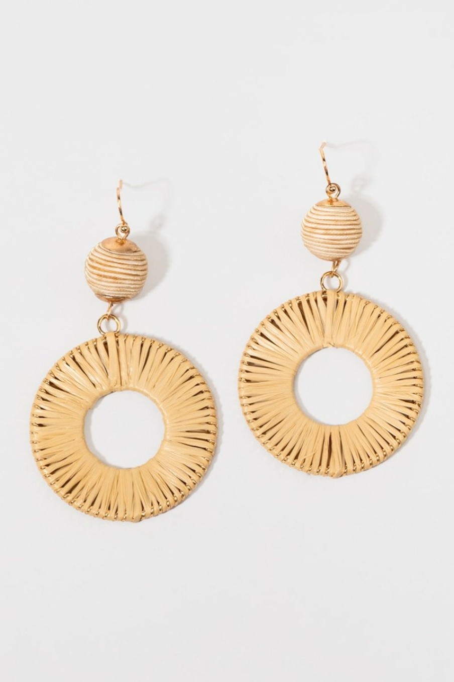 Francesca's Leanna Raffia Drop Earrings Natural Earrings