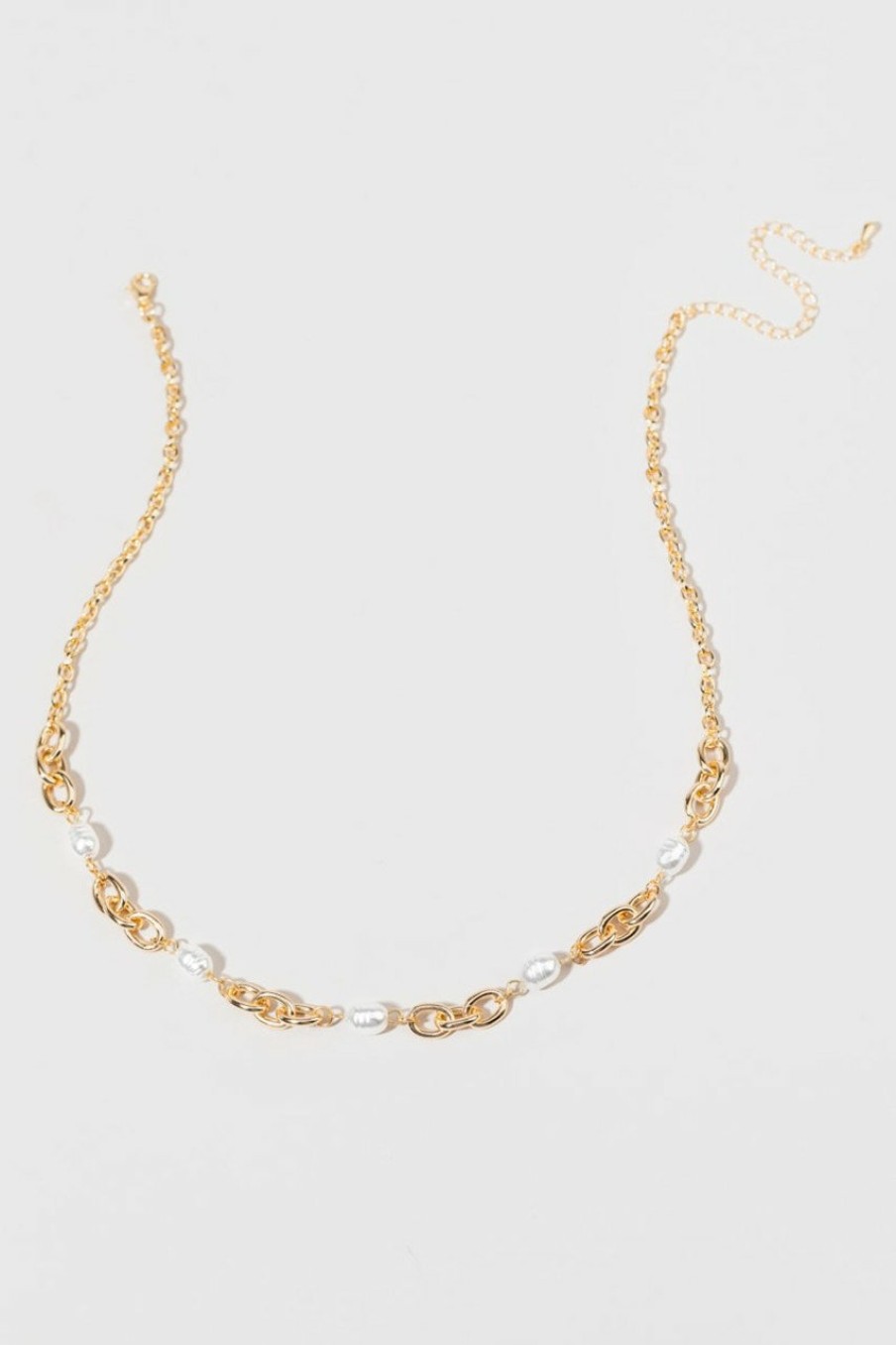 Francesca's Margret Mix Link Necklace Gold Necklaces