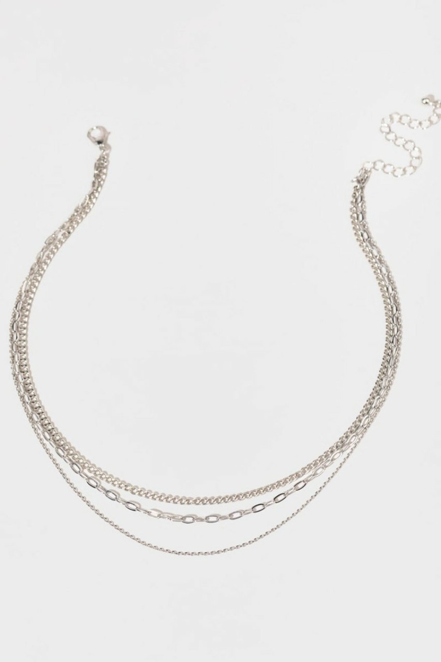 Francesca's Courtney Layered Chain Necklace Silver Necklaces