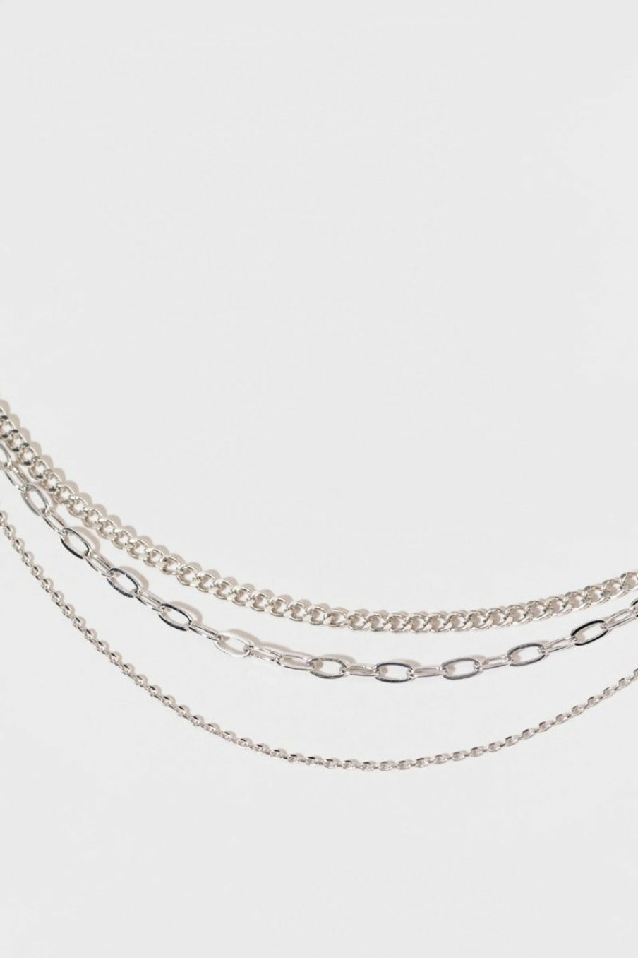 Francesca's Courtney Layered Chain Necklace Silver Necklaces